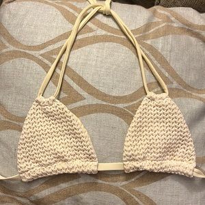 Montce Swim Bone Crochet tie bikini top